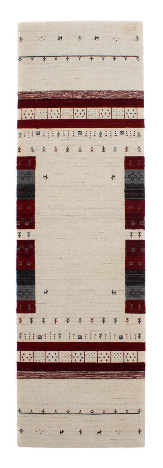 Runner Gabbeh Rug - Loribaft Perser - 298 x 80 cm - beige