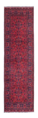 Loper Afghaans tapijt - Kunduz - 285 x 83 cm - donkerrood