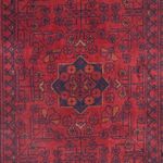 Alfombra de pasillo Alfombra afgana - Kunduz - 288 x 80 cm - rojo oscuro