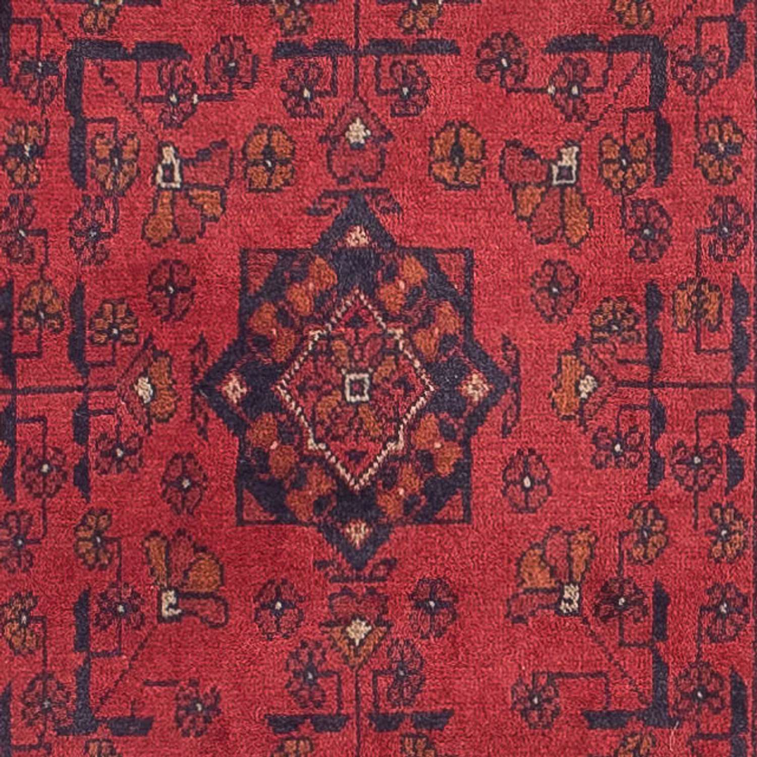 Biegacz Afgański dywan - Kunduz - 298 x 83 cm - ciemna czerwień