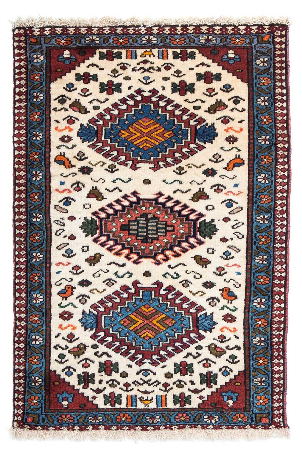 Tapis persan - Nomadic - 96 x 63 cm - beige