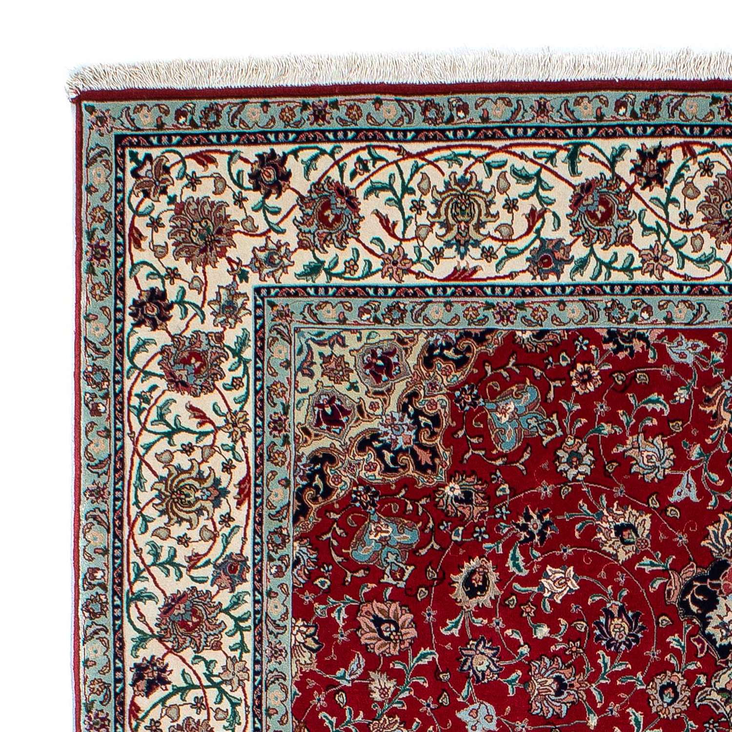 Persisk matta - Tabriz - 214 x 150 cm - mörkröd