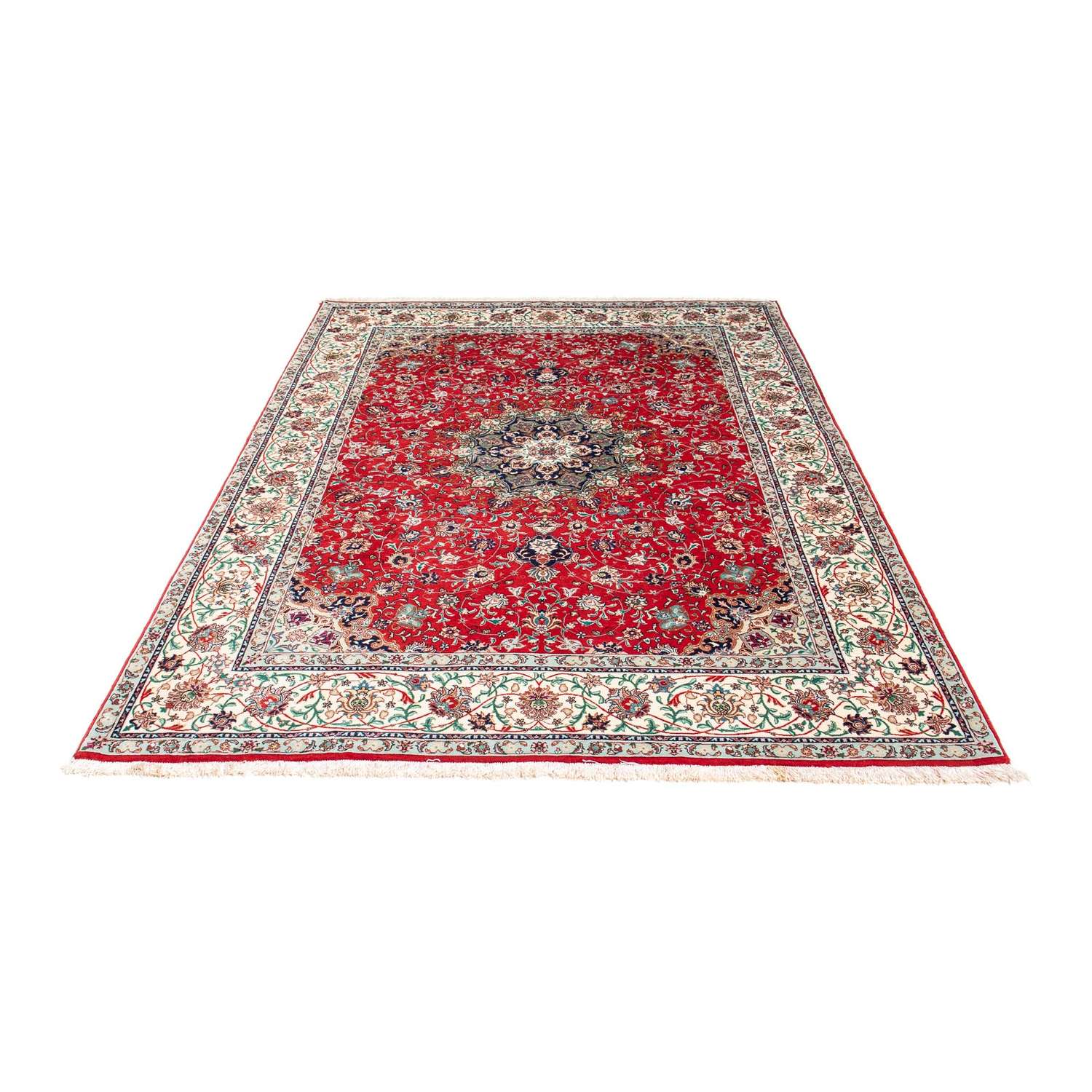 Perský koberec - Tabríz - 214 x 150 cm - tmavě červená