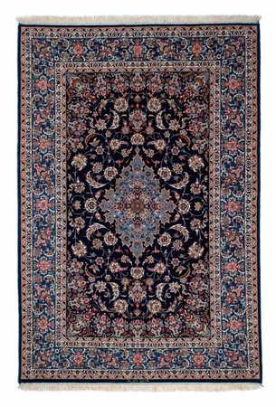 Tapis persan - Isfahan - Premium - 218 x 145 cm - bleu foncé