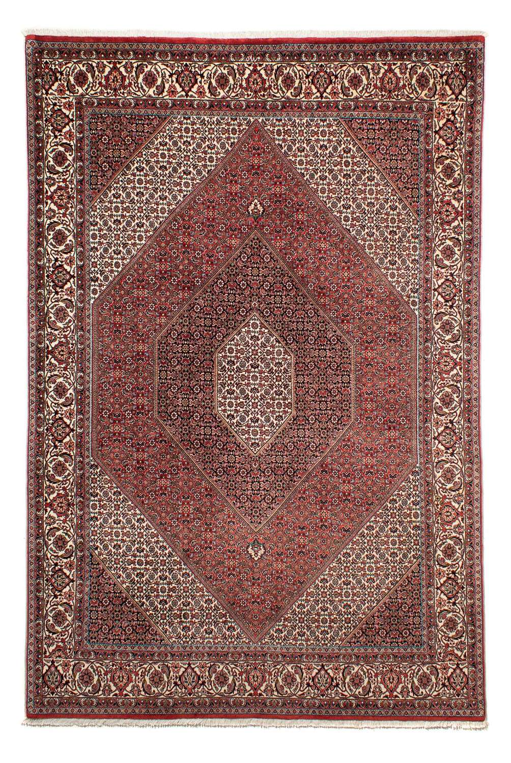 Persisk teppe - Bijar - 294 x 204 cm - lys rød