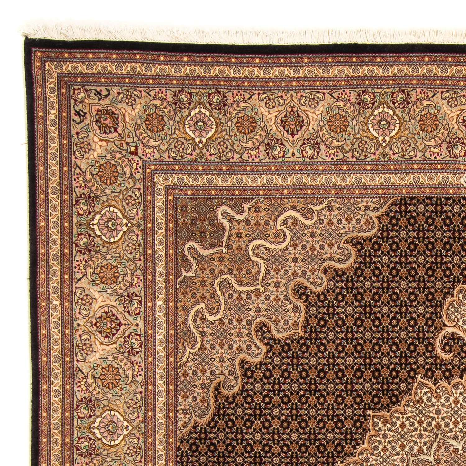 Tapis persan - Tabriz carré  - 210 x 200 cm - marron clair