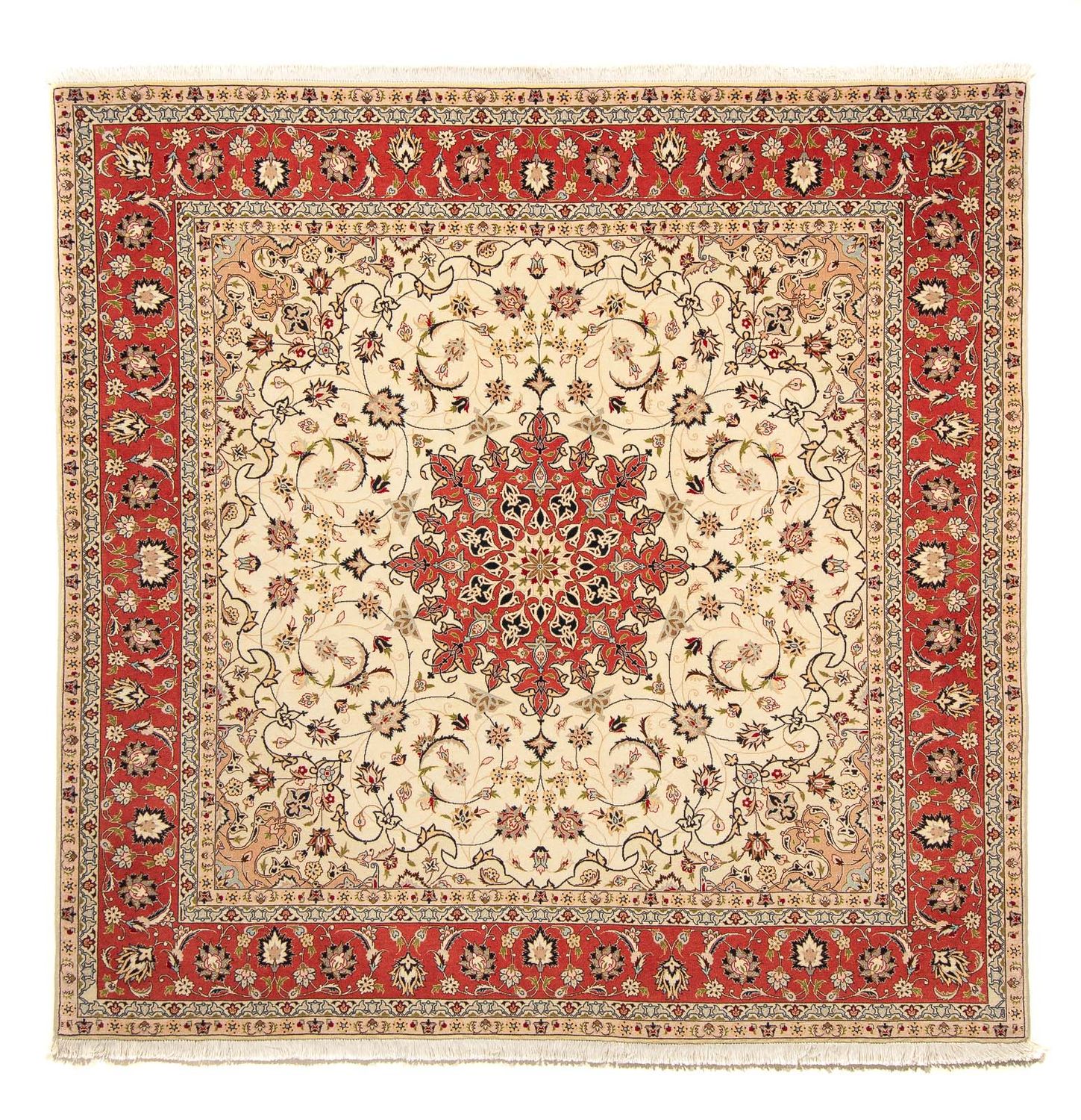 Dywan perski - Tabriz - Królewski kwadratowy  - 209 x 208 cm - beżowy