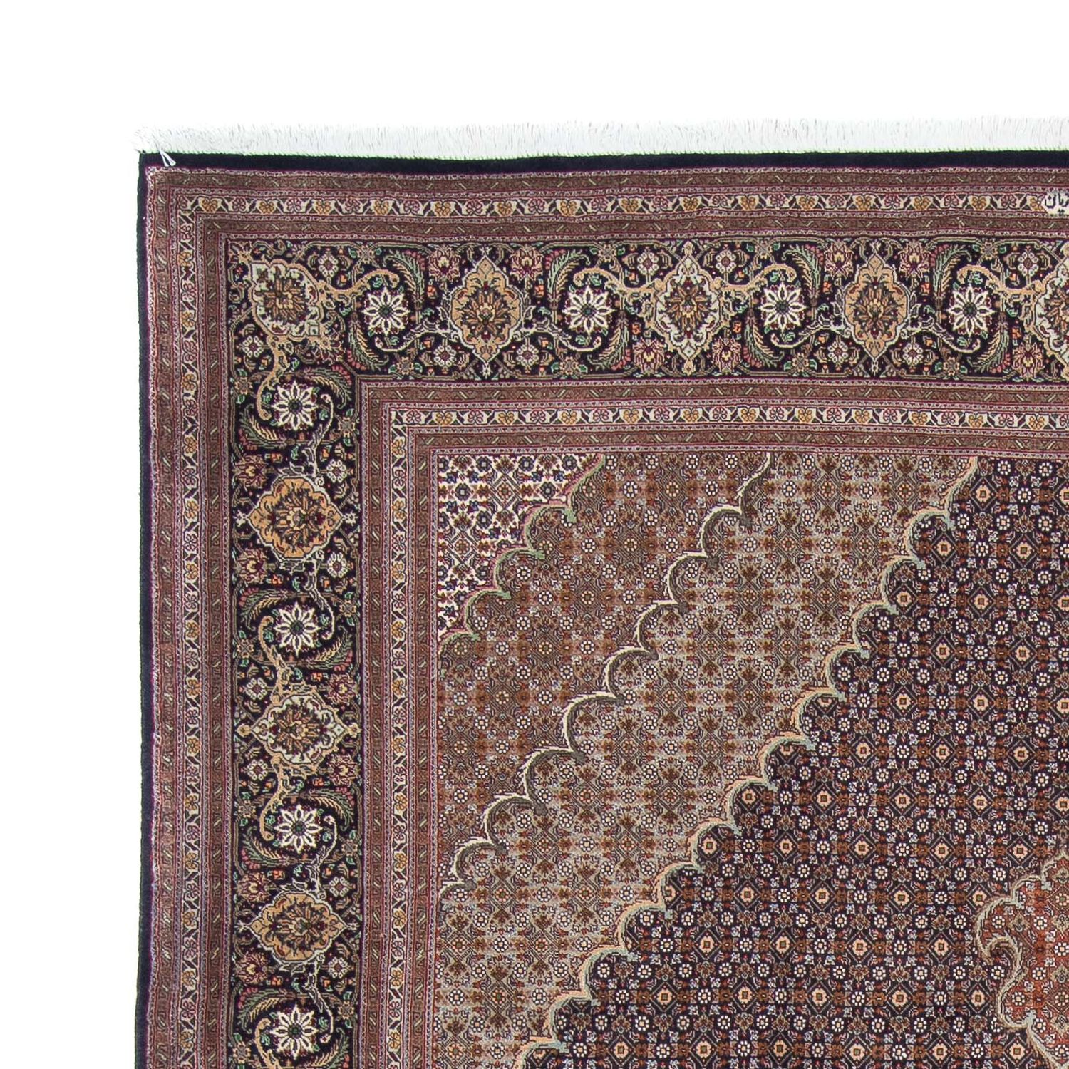 Tapis persan - Tabriz - 302 x 202 cm - bleu foncé