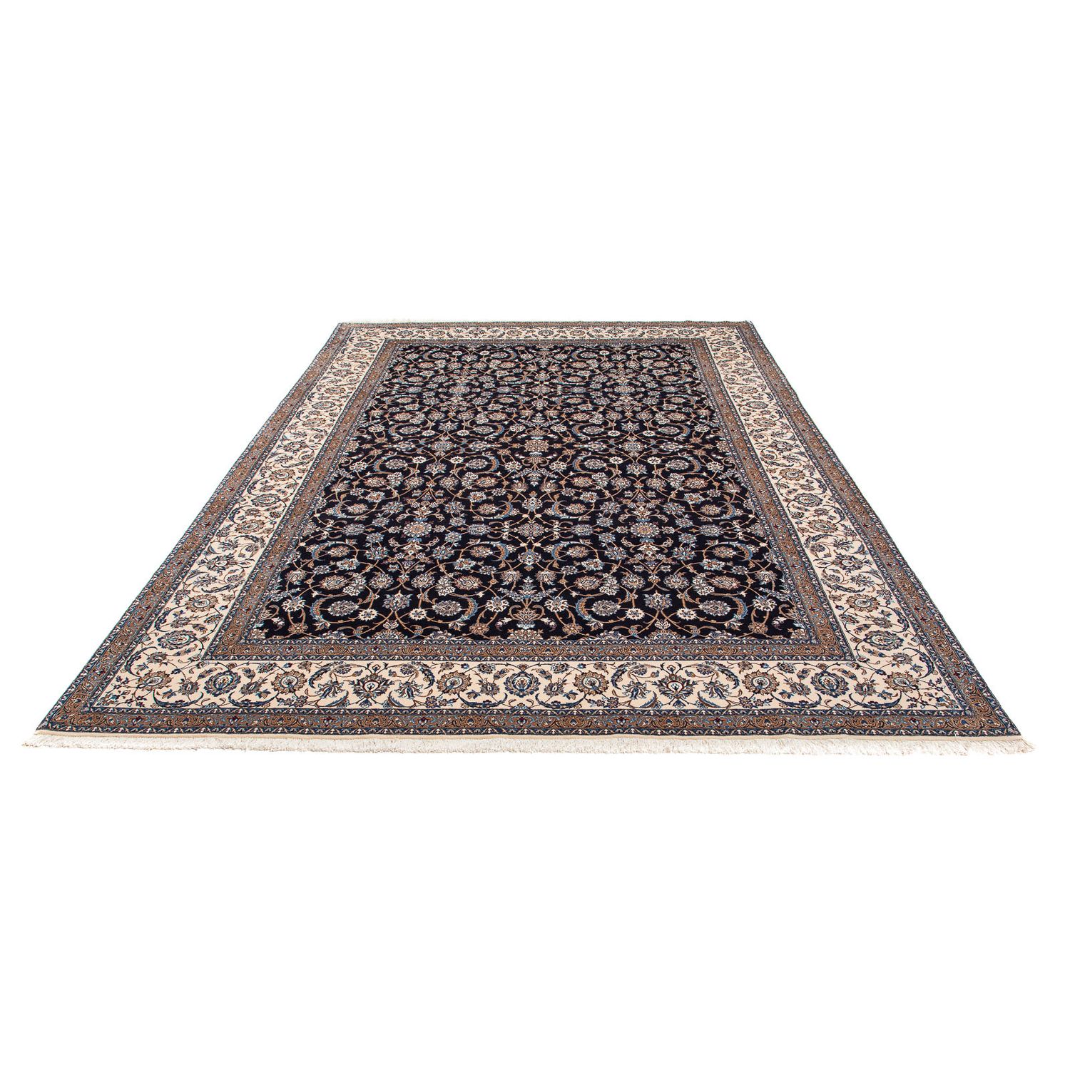 Tapis persan - Nain - Premium - 303 x 202 cm - bleu foncé