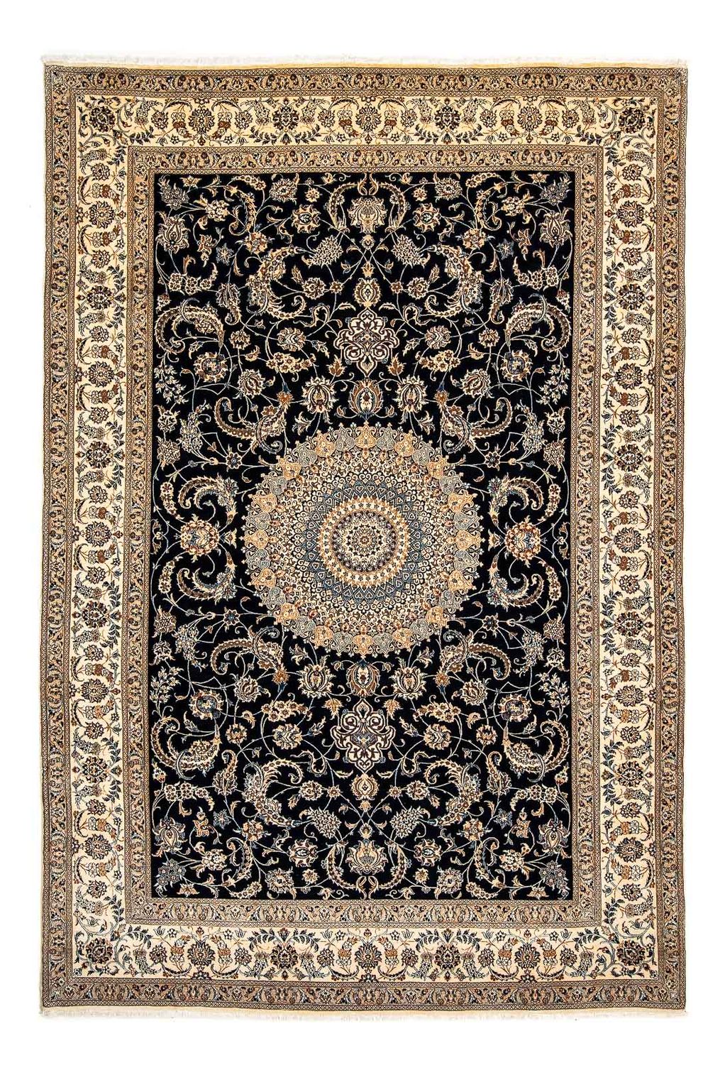 Tapis persan - Nain - Premium - 290 x 195 cm - bleu foncé