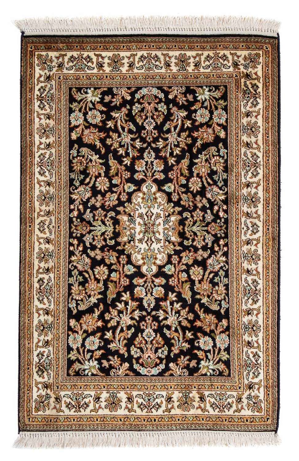 Tapis persan - Classique - 94 x 66 cm - bleu foncé