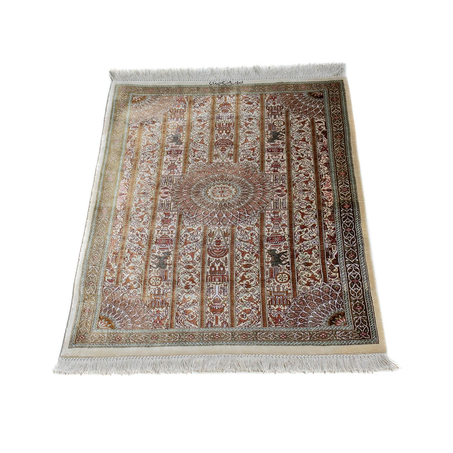 Persisk teppe - Ghom - 90 x 59 cm - beige