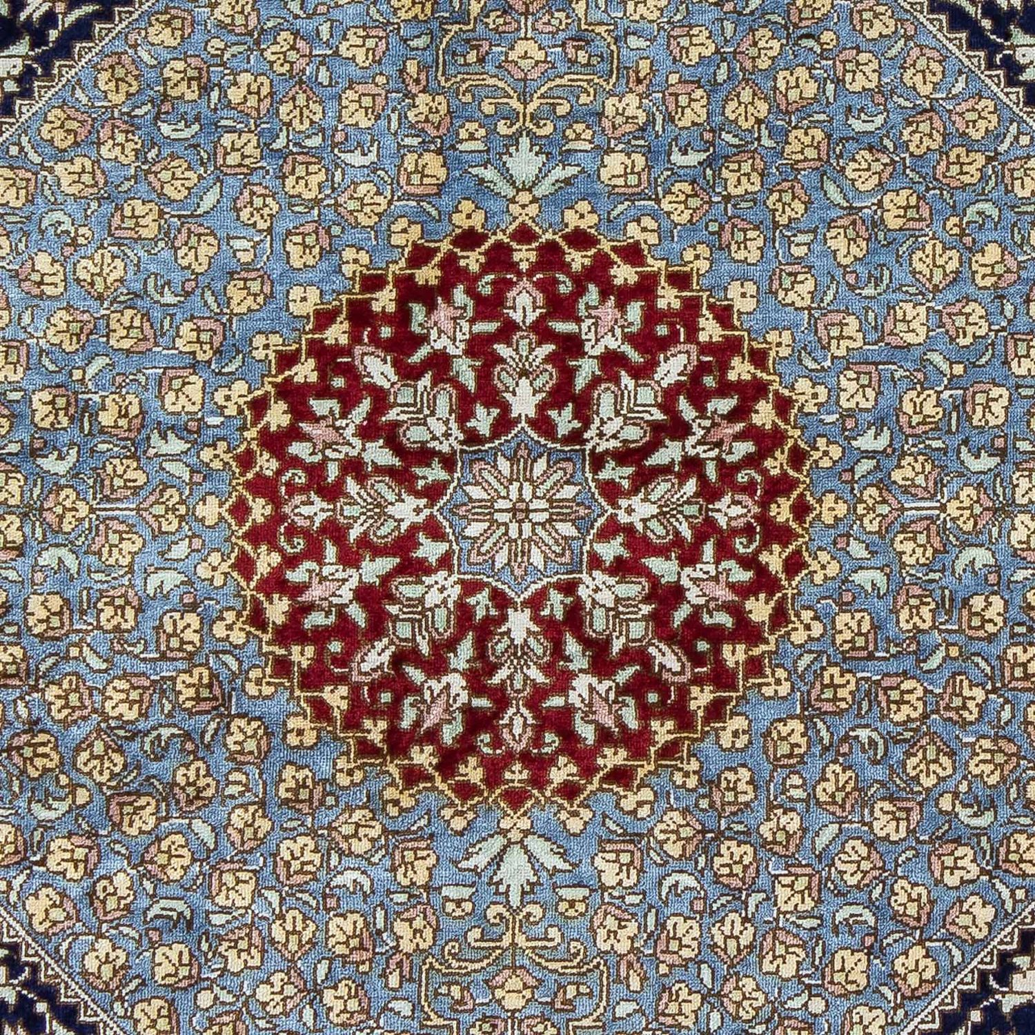 Alfombra persa - Ghom - 84 x 60 cm - azul oscuro