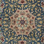 Tapis persan - Ghom - 80 x 55 cm - bleu foncé