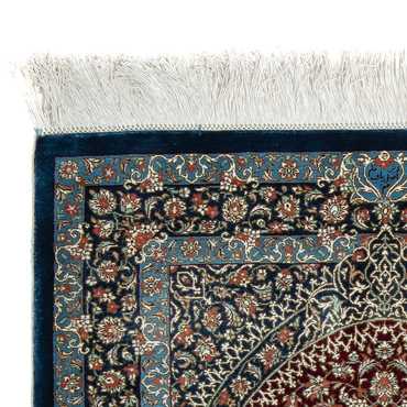 Tapis persan - Ghom - 89 x 59 cm - bleu foncé