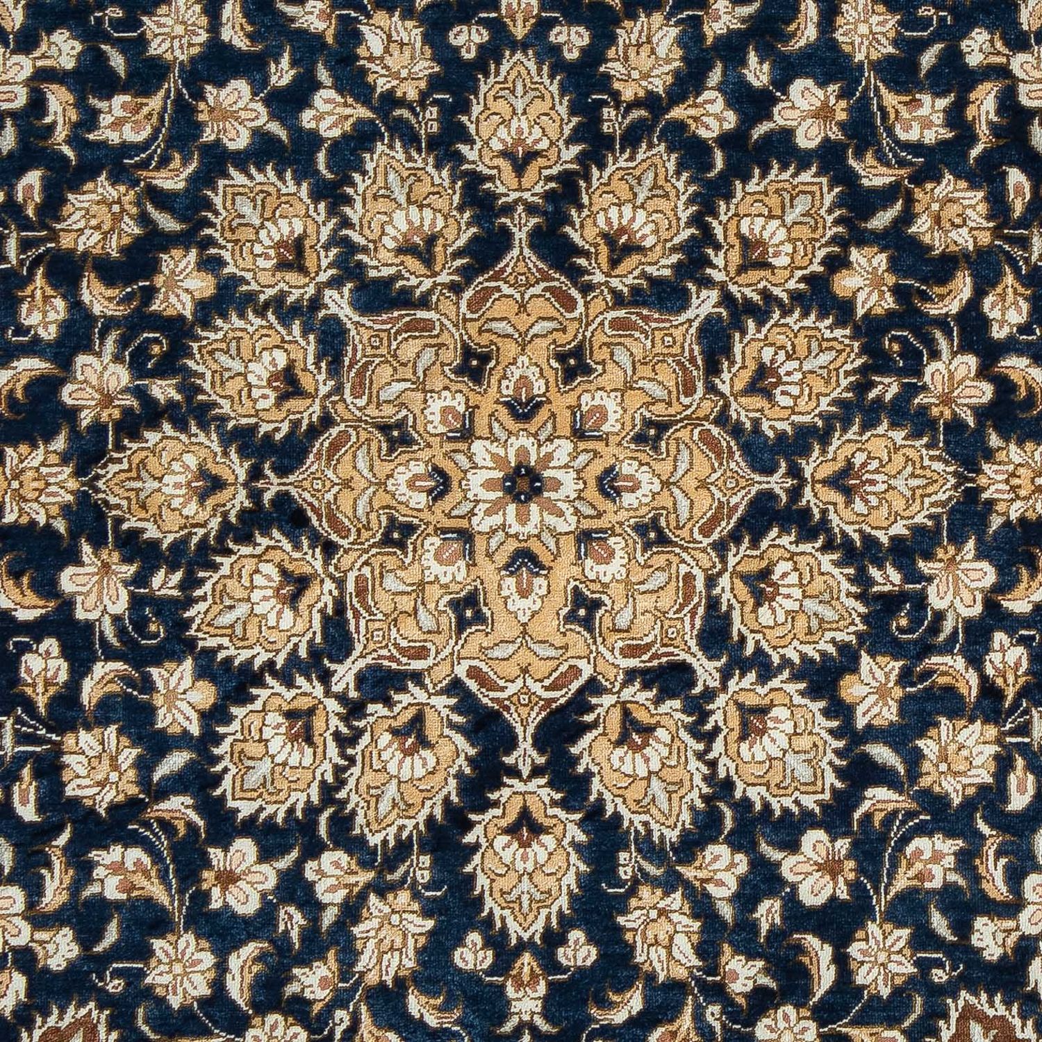 Alfombra persa - Ghom - 84 x 55 cm - azul oscuro