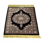 Tapis persan - Ghom - 90 x 60 cm - bleu foncé