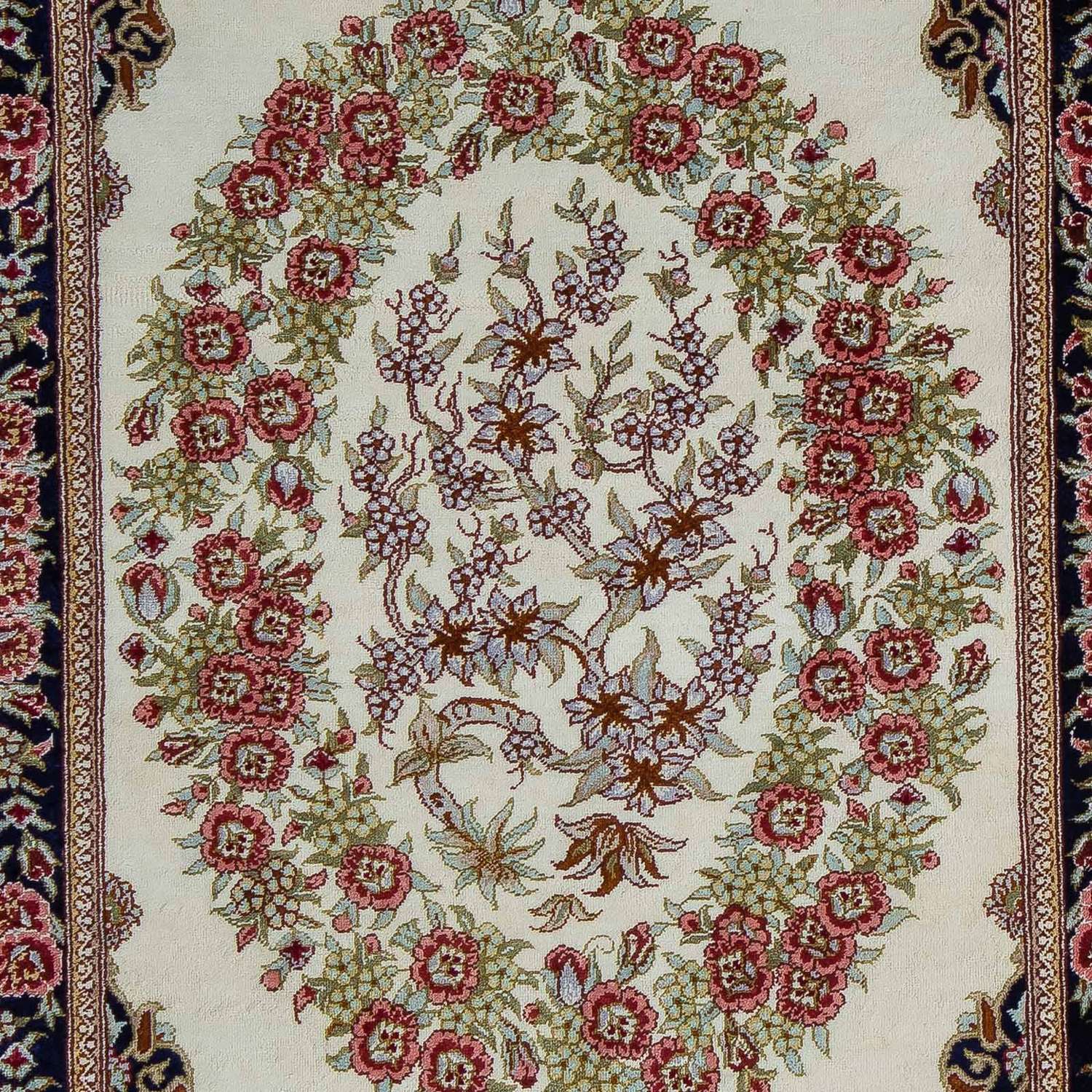 Tapis persan - Ghom - 91 x 59 cm - beige