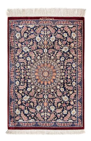 Tapis persan - Ghom - 82 x 57 cm - rouge foncé