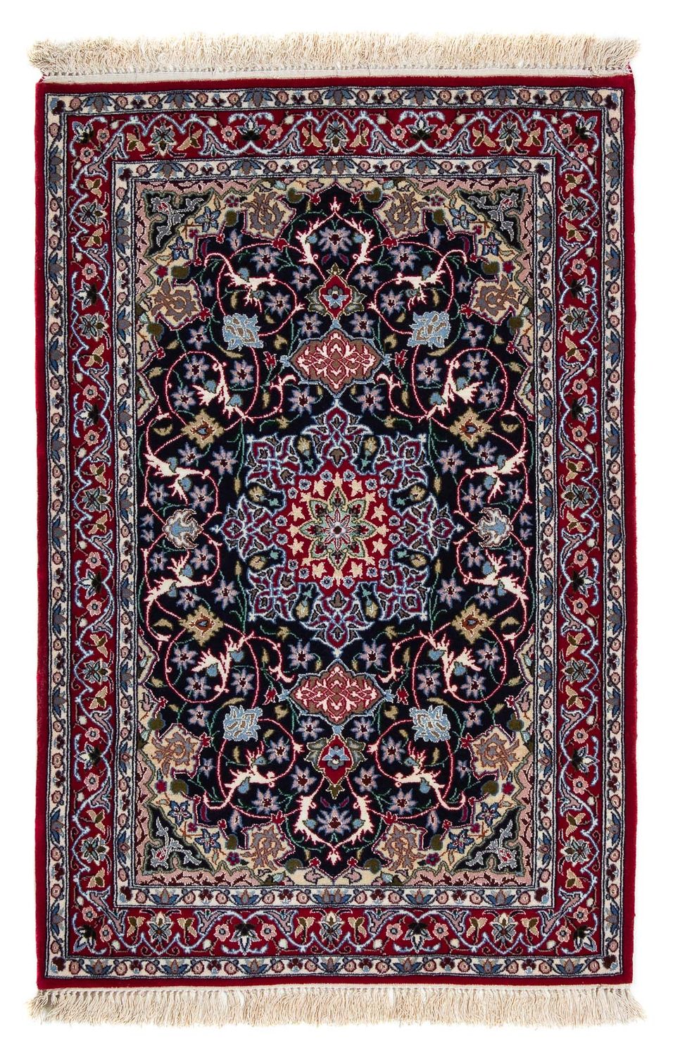 Tappeto Persero - Isfahan - Premio - 105 x 70 cm - rosso scuro