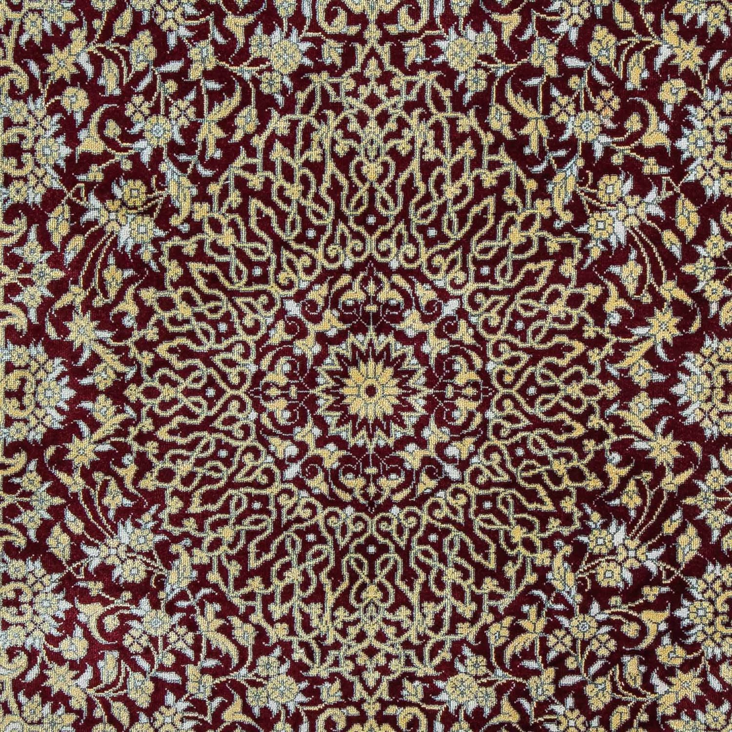 Tapis persan - Ghom - 78 x 54 cm - rouge foncé