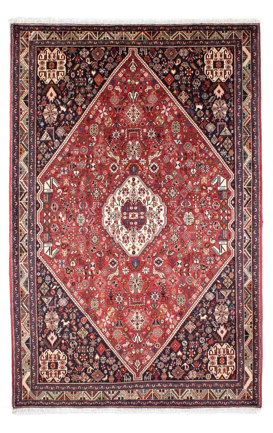 Alfombra Gabbeh - Persa Kashkuli - 247 x 157 cm - rojo oscuro