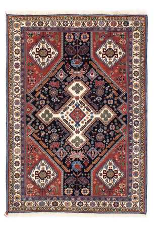 Tapis Gabbeh - Persan Kashkuli - 145 x 105 cm - bleu foncé