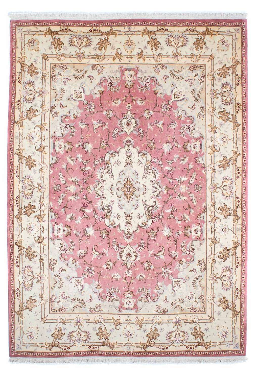 Alfombra Persa - Tabriz - Real - 236 x 166 cm - rosa