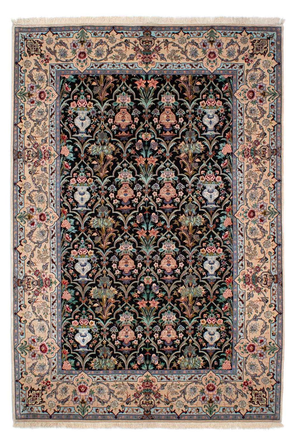 Persisk matta - Isfahan - Premium - 233 x 156 cm - mörkblå