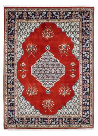 Alfombra persa - Ghom - 243 x 179 cm - rojo oscuro