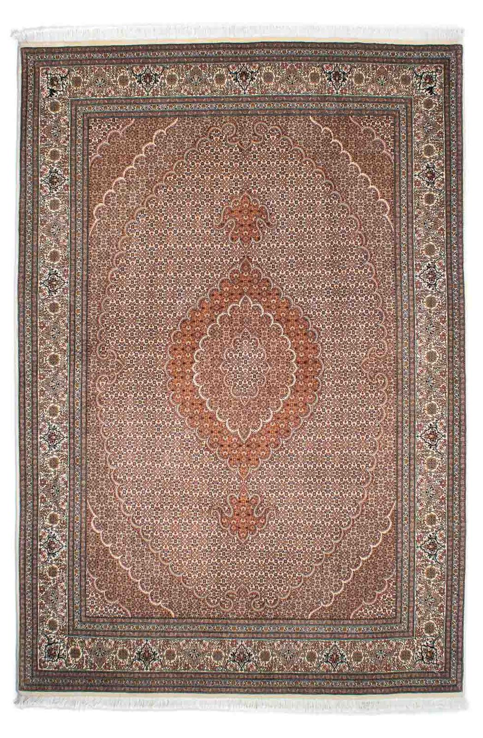 Alfombra persa - Tabriz - 246 x 170 cm - marrón claro