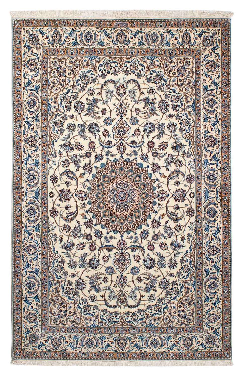 Persisk tæppe - Nain - Premium - 194 x 128 cm - beige