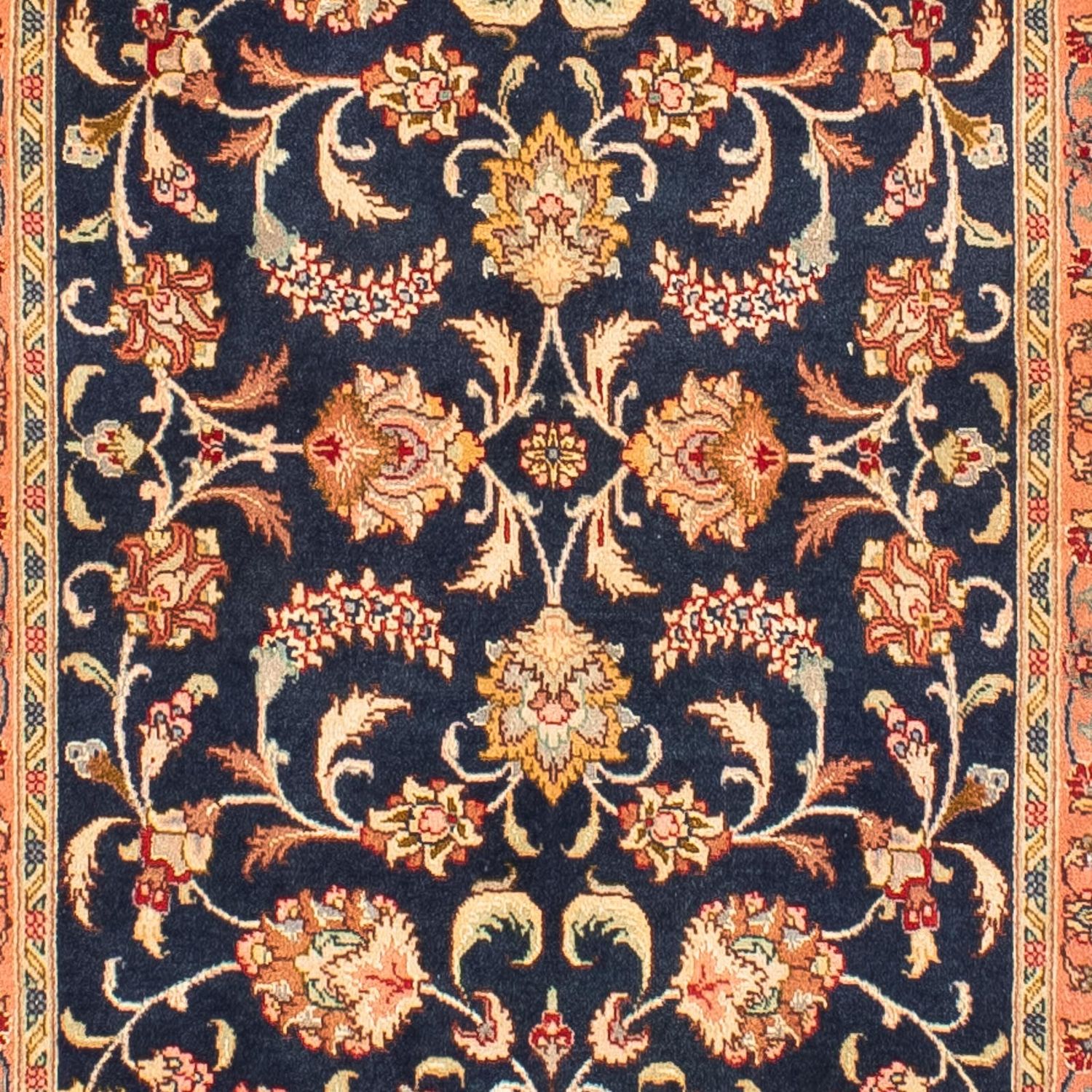 Corredor Tapete Persa - Tabriz - Royal - 292 x 66 cm - azul escuro