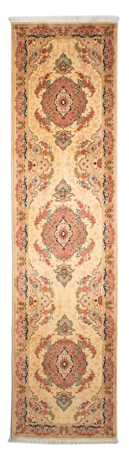 Løper Persisk teppe - Tabriz - Royal - 295 x 78 cm - lysebrun