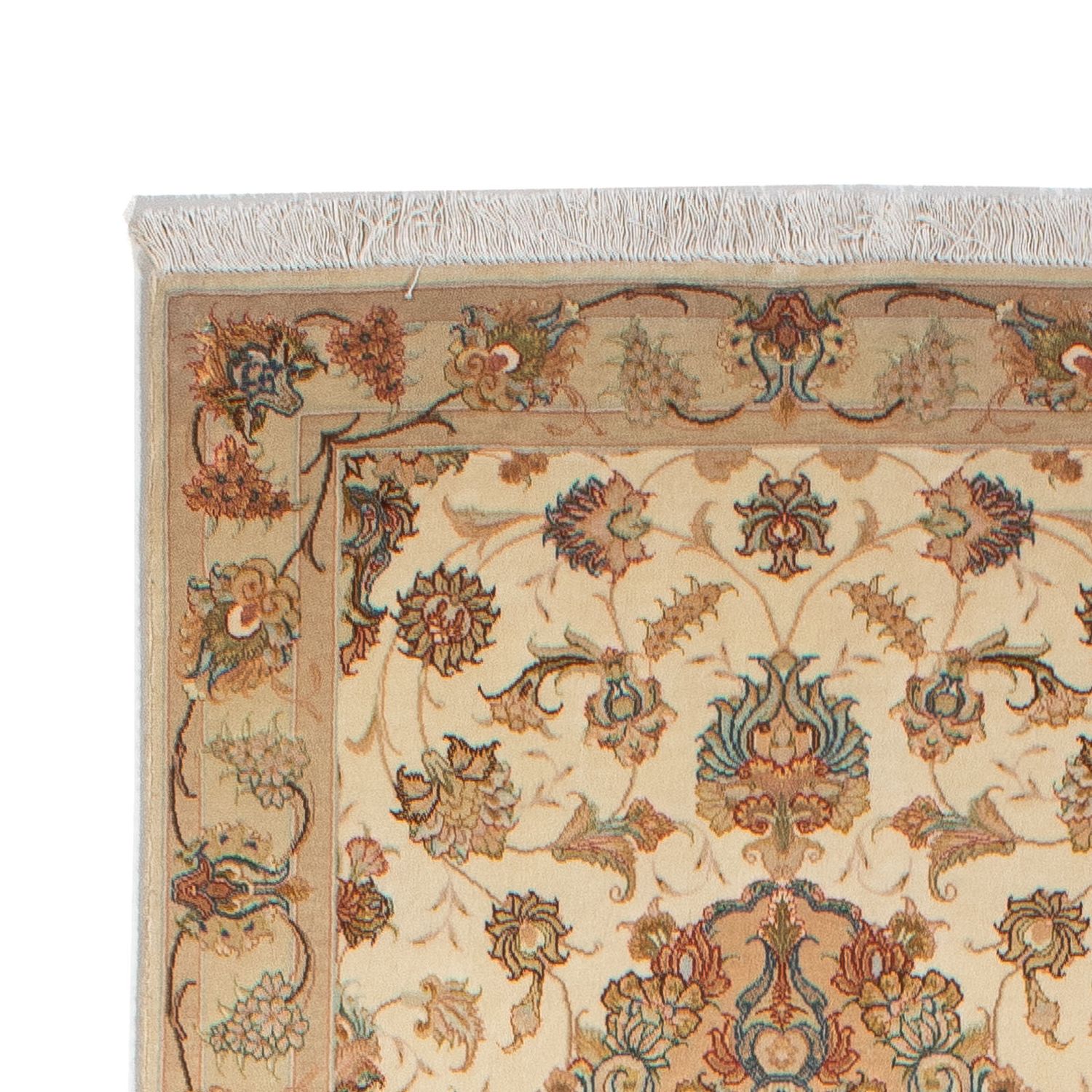 Loper Perzisch tapijt - Tabriz - Royal - 330 x 86 cm - beige