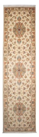 Loper Perzisch tapijt - Tabriz - Royal - 330 x 86 cm - beige