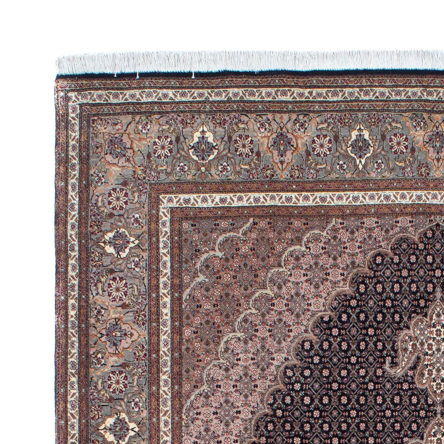 Tapis persan - Tabriz - 209 x 152 cm - marron clair