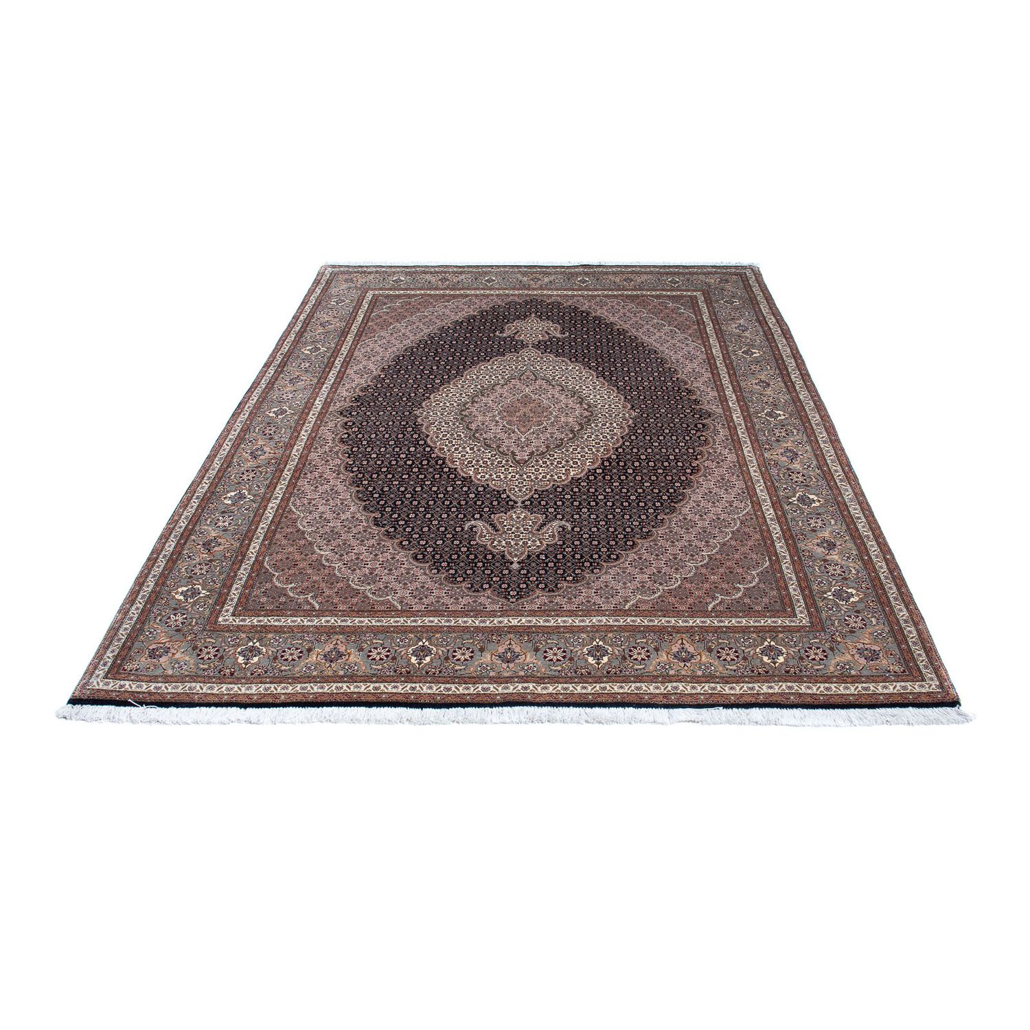 Tapis persan - Tabriz - 209 x 152 cm - marron clair