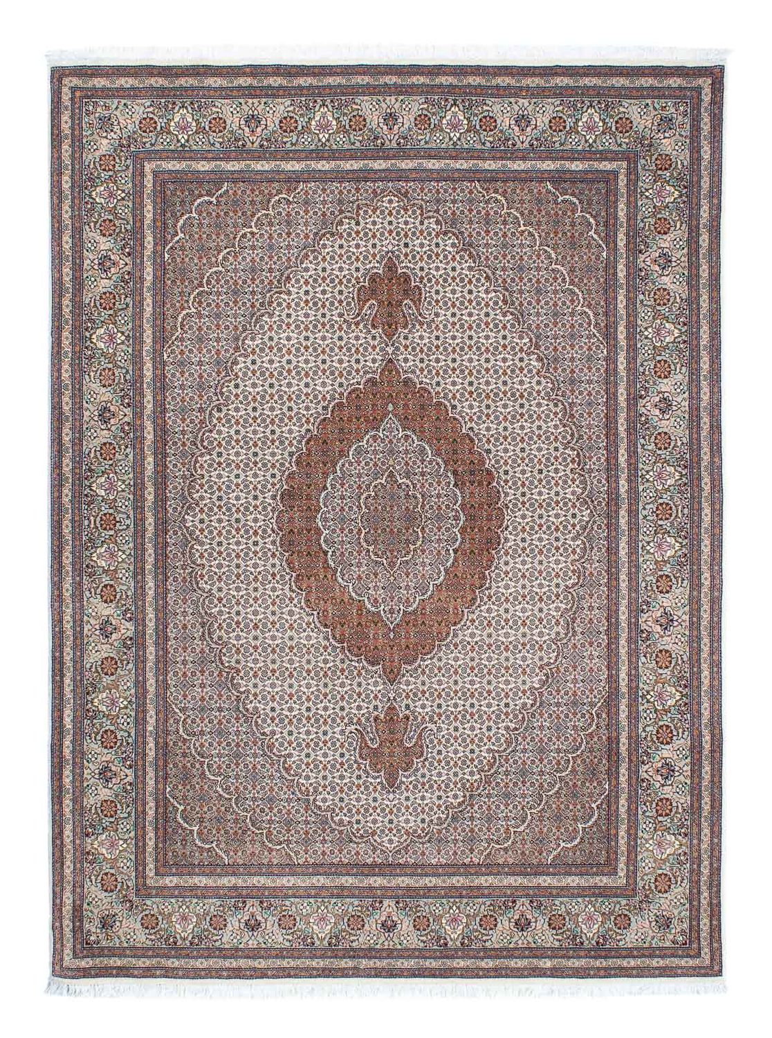 Tapis persan - Tabriz - 212 x 153 cm - marron clair