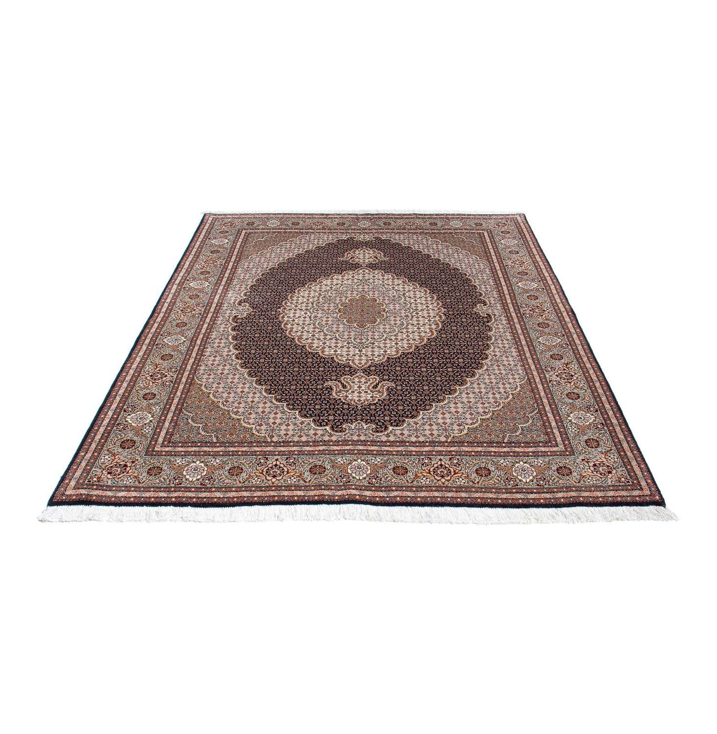 Perský koberec - Tabríz - 187 x 150 cm - světle hnědá