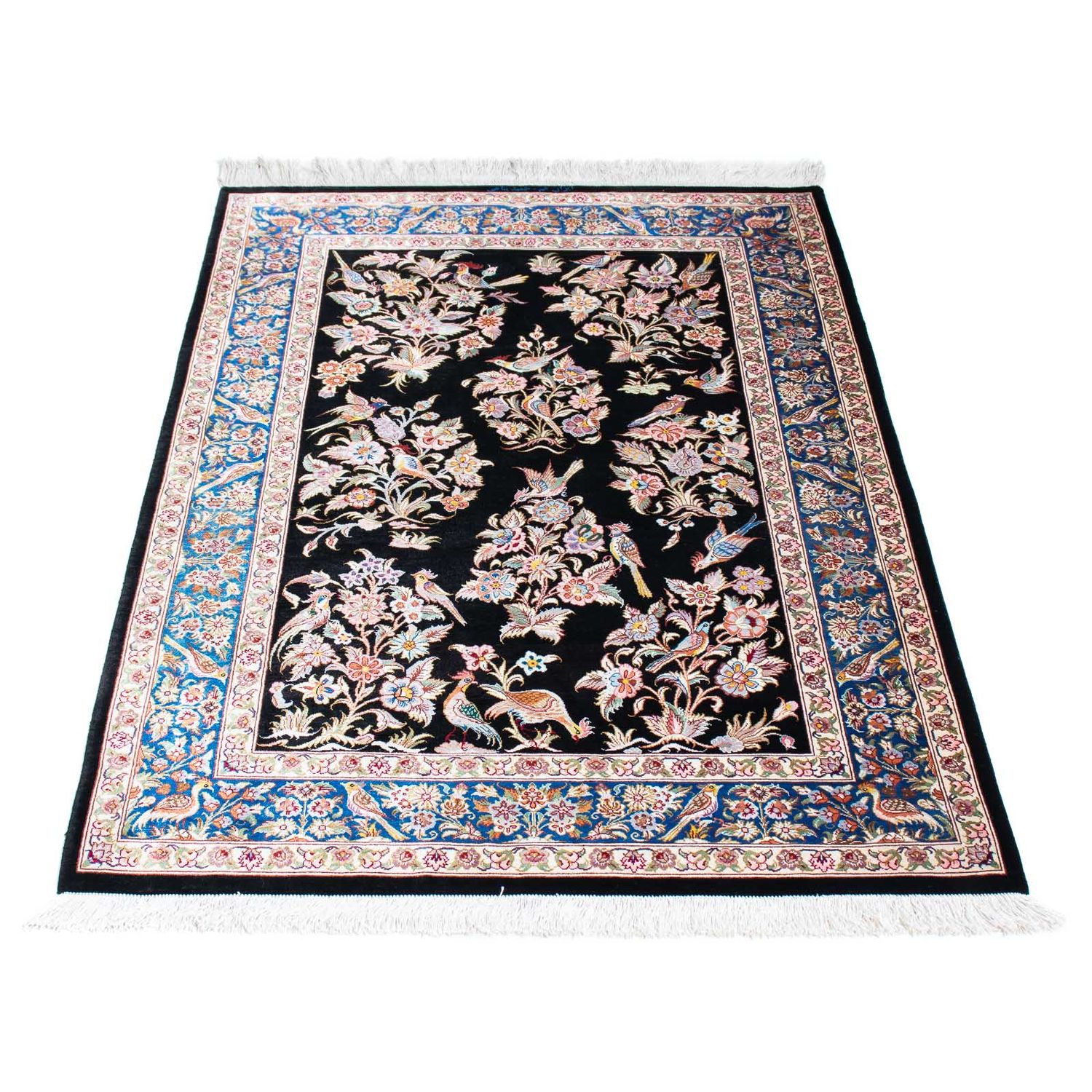 Tapis persan - Ghom - 118 x 77 cm - rouge foncé