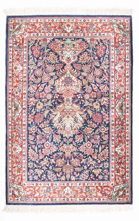 Tapis persan - Ghom - 116 x 78 cm - bleu foncé