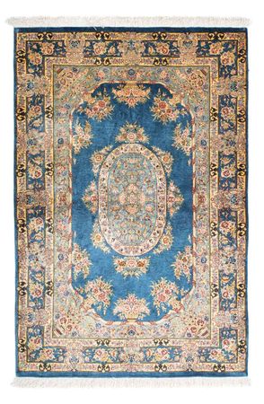 Tapis persan - Ghom - 121 x 80 cm - bleu foncé