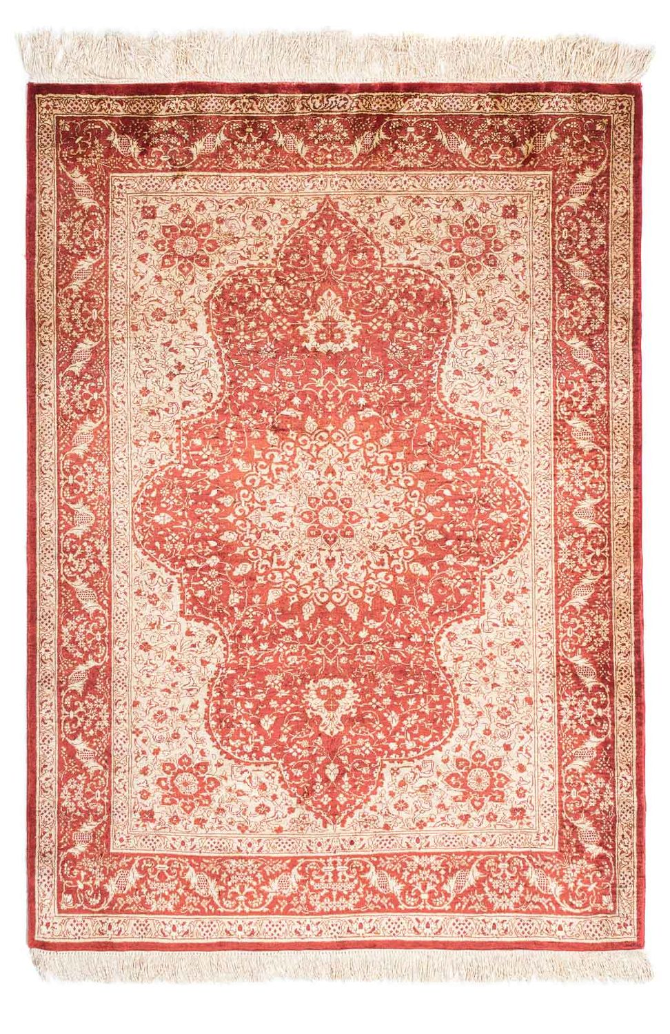 Tappeto orientale - Hereke - 122 x 69 cm - rosso scuro