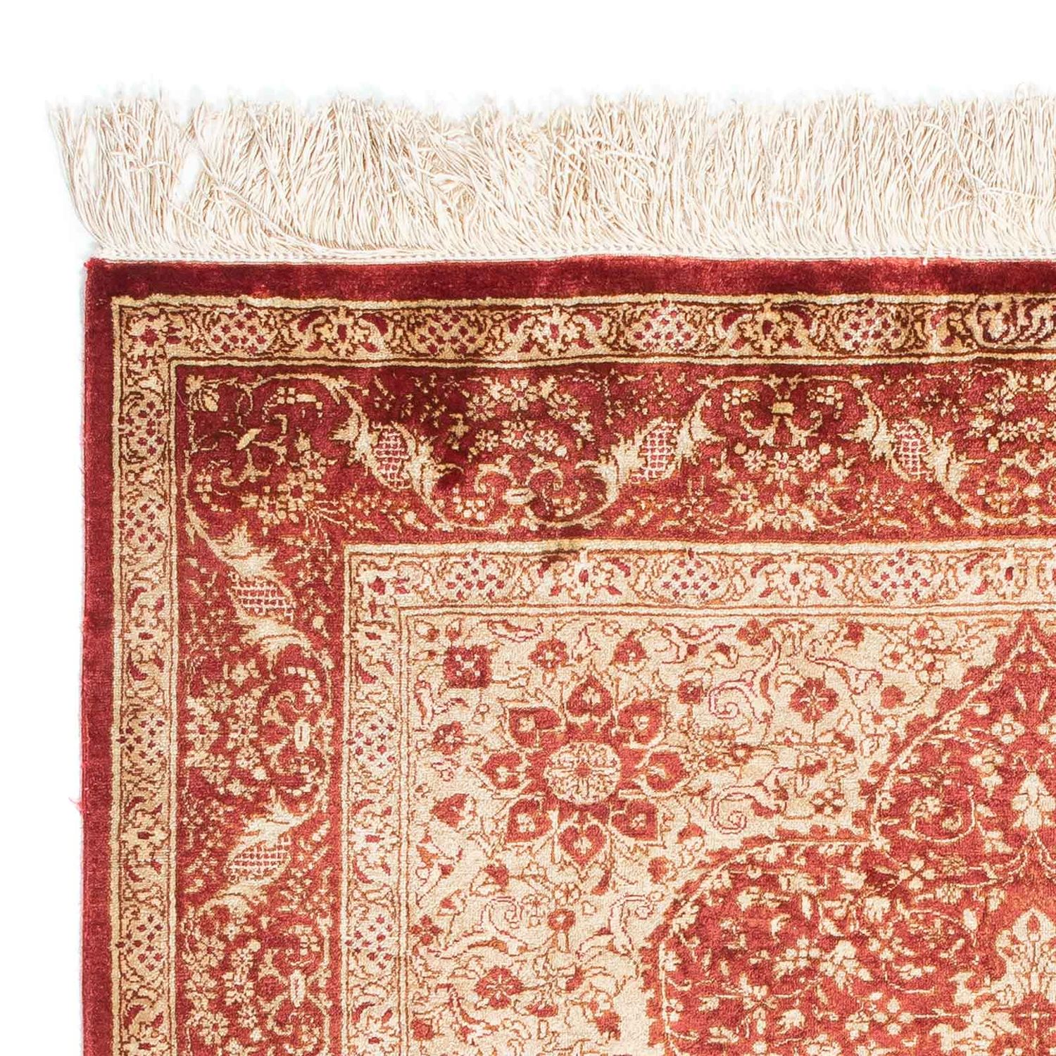 Tapete Oriental - Hereke - 122 x 69 cm - vermelho escuro