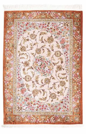 Alfombra persa - Ghom - 123 x 80 cm - beige