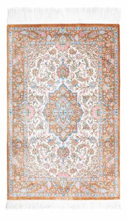 Alfombra persa - Ghom - 124 x 79 cm - beige