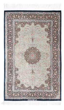 Tapis persan - Ghom - 121 x 77 cm - bleu foncé