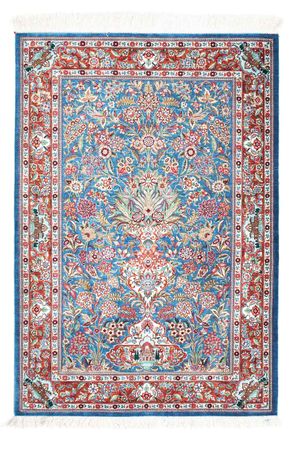 Tapis persan - Ghom - 119 x 81 cm - bleu clair