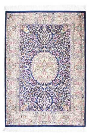 Tapis persan - Ghom - 119 x 82 cm - bleu foncé